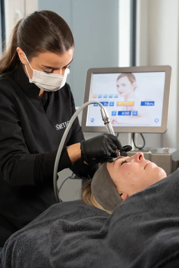 Frau bei der Behandlung mit HYDROcare