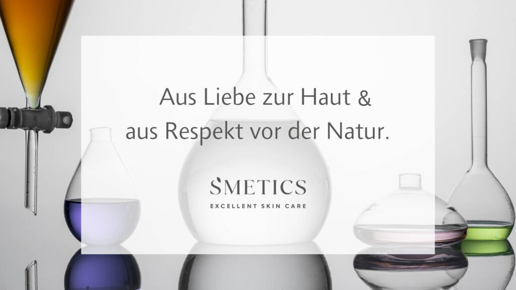 Verschiedene Kolben, davor der Schriftzug "Aus Liebe zur Haut & aus Respekt vor der Natur."