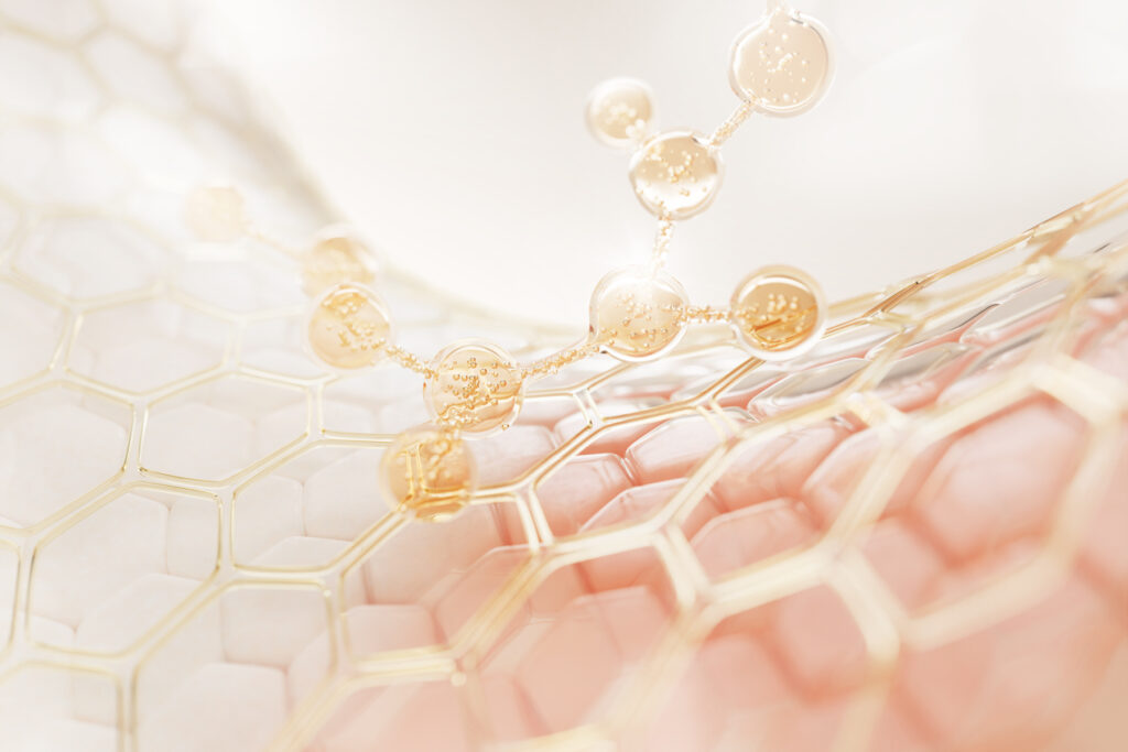 Visualisierung von Wirkstoffen auf der Hautstruktur für dermazeutische Hautpflege